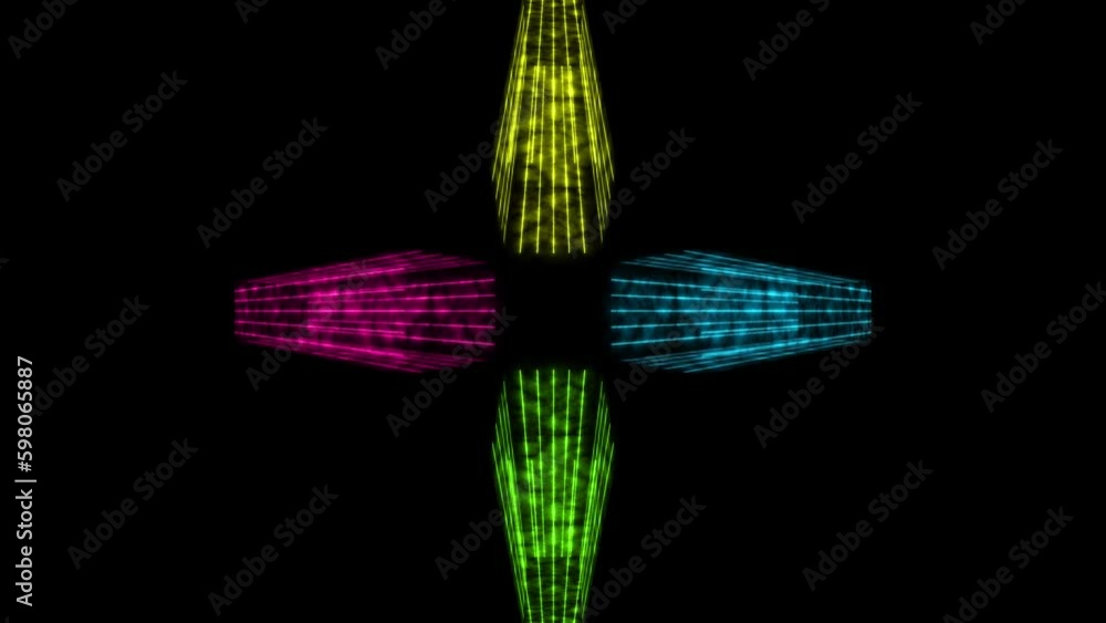 perfect abstract modern loop rays animation in black colorful background and beams lines neon lines glowing in four color space perfect abstract modern loop rays animation in black colorful background and beams lines neon lines glowing in four color space