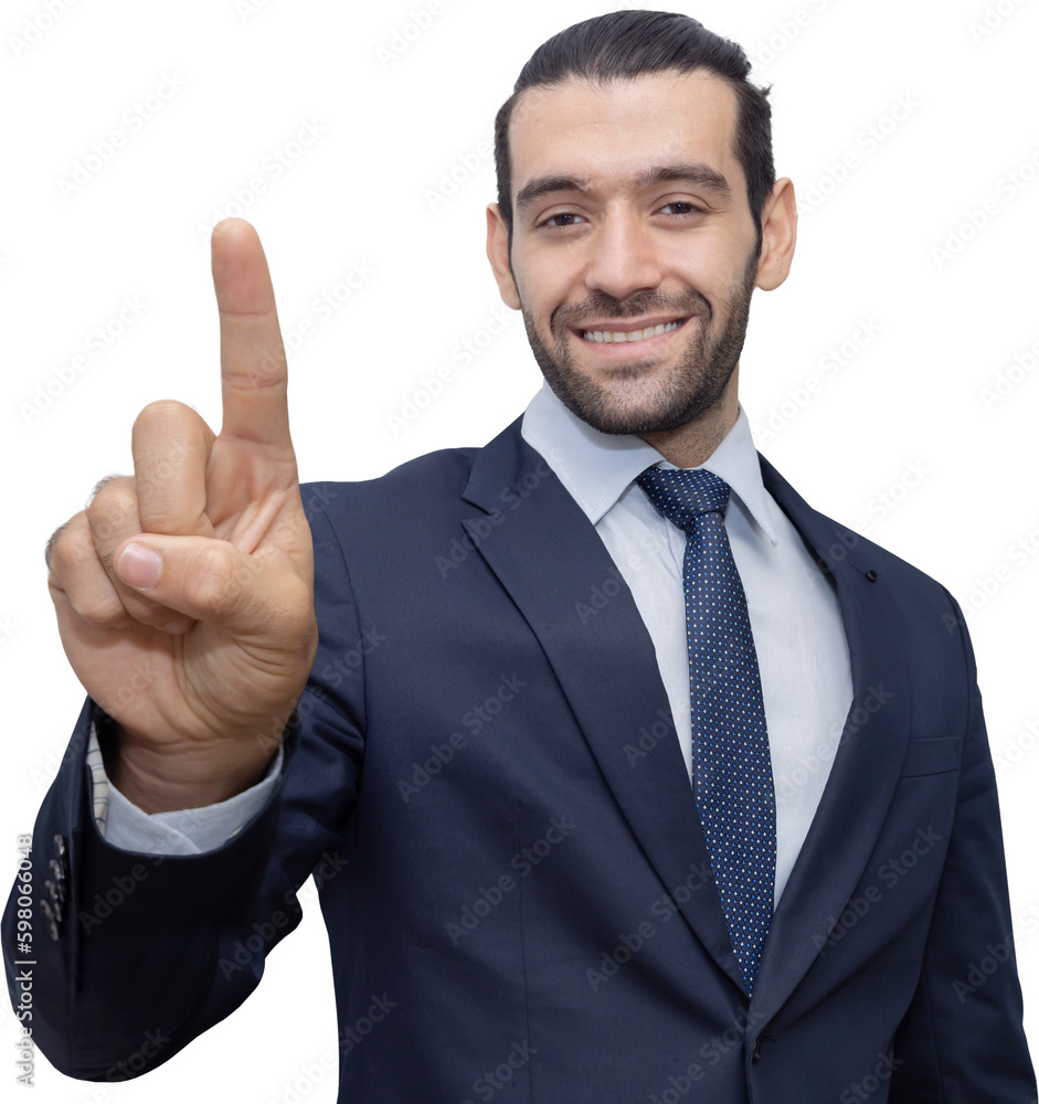 Businessman Point Finger to Blank Copy Space Businessman Point Finger to Blank Copy Space