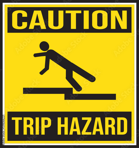 Trip hazard warning sign vector eps, tripping hazard industrial warning sign vector