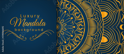 Luxury mandala background with golden arabesque pattern arabic islamic east style.Creative luxury decorative mandala background.