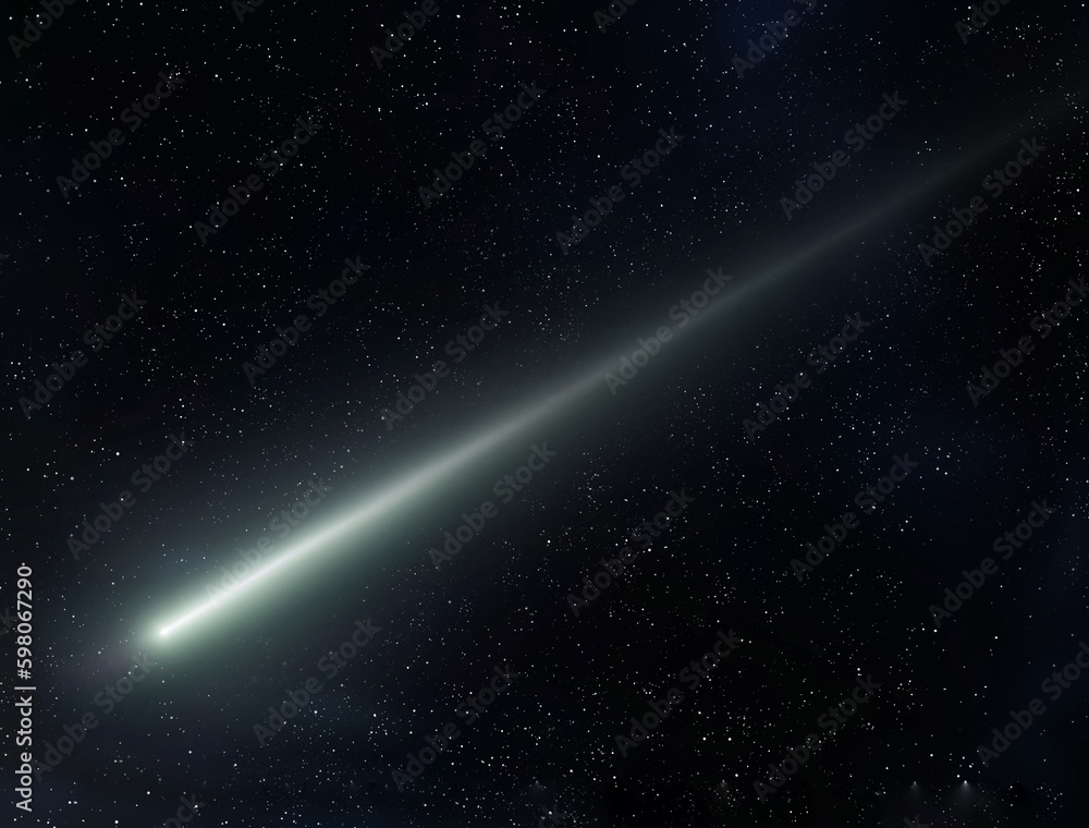 Close-up of a meteor among the stars. A meteoroid flashed in the sky at night. Fall of a meteorite, astronomical photography. Close-up of a meteor among the stars. A meteoroid flashed in the sky at night. Fall of a meteorite, astronomical photography.
