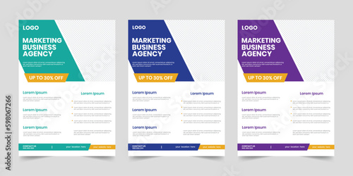 Best agency marketing stylish cover flyer, trendy official brand advertise leaflet headline, yellow and white color shape geometric service flier