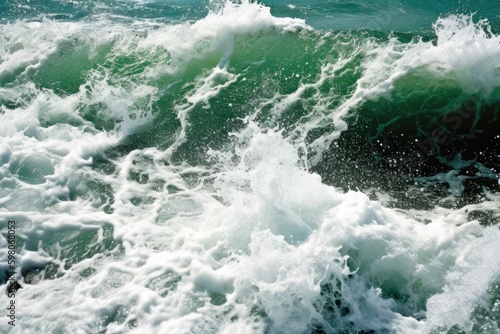 powerful wave in the ocean, captured up close. Generative AI Generative AI