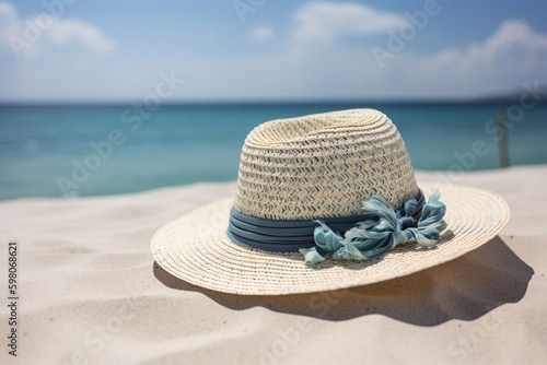 straw hat on the beach