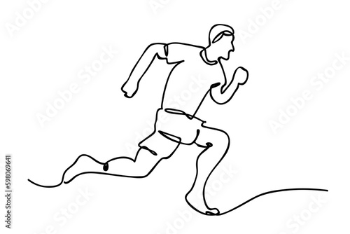barefoot man runner, simple vector one liner hand draw outline sketchbarefoot