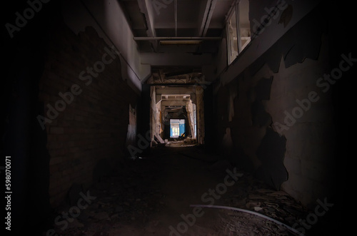 Wallpaper Mural inside a destroyed school in Ukraine Torontodigital.ca