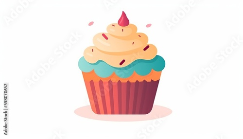 Cupcake on a white background ai  ai generative  illustration