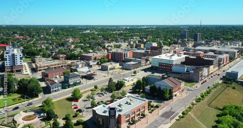 Aerial hyperlapse of Brantford, Ontario, Canada on summer day 4K photo