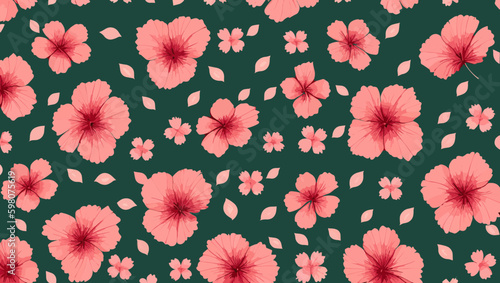 Hibiscus Haven Seamless Pattern