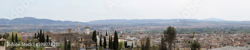 Panoramic view of Granada city in Andalusia, Spain