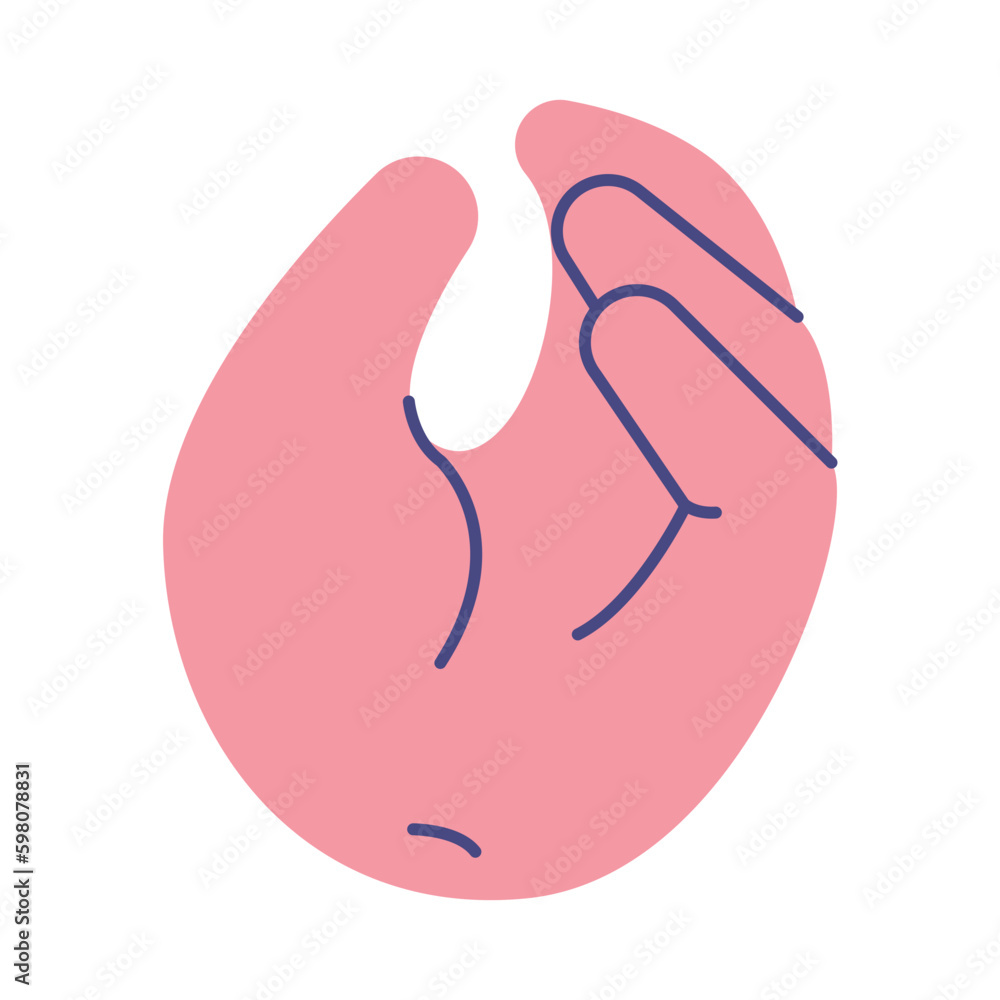 Little Hand Gesture Color 2D Illustrations Little Hand Gesture Color 2D Illustrations