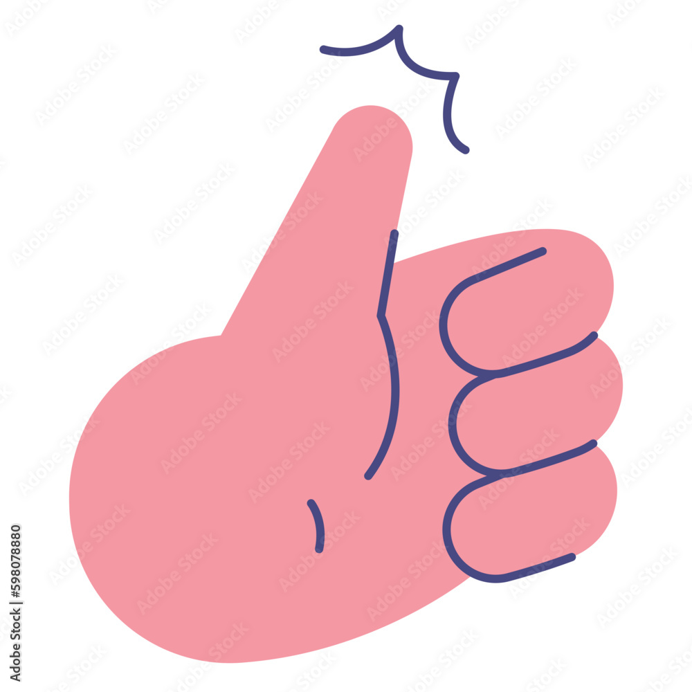 Thumb Hand Gesture Color 2D Illustrations Thumb Hand Gesture Color 2D Illustrations