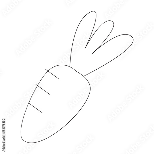 Carrot Easter Outline 2D Illustrations