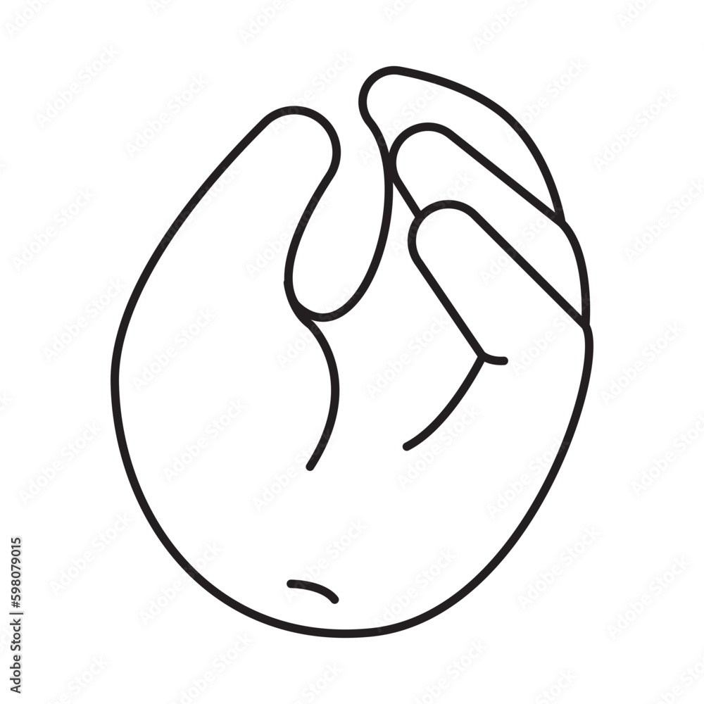 Obraz premium Little Hand Gesture Outline 2D Illustrations