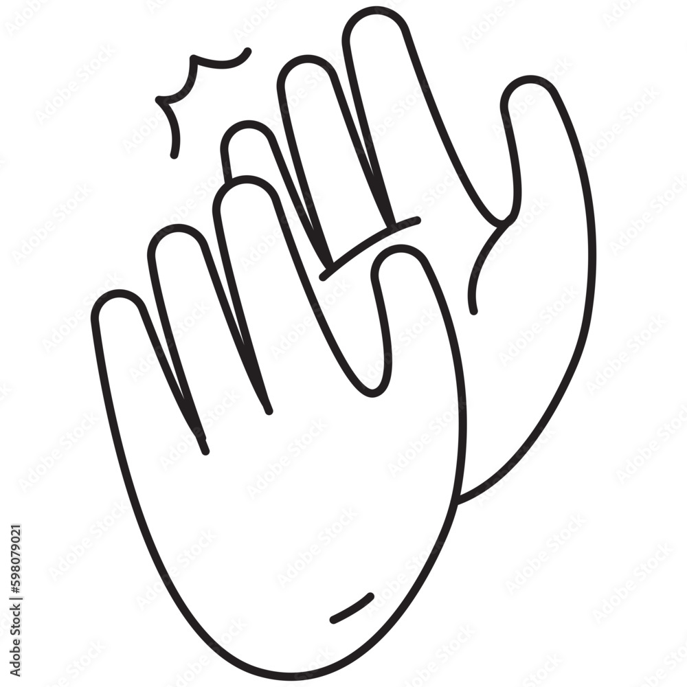 Claps Hand Gesture Outline 2D Illustrations Claps Hand Gesture Outline 2D Illustrations