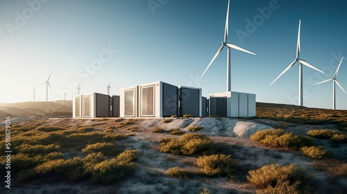 A state-of-the-art battery storage system AI generated © MrTballs AI Art
