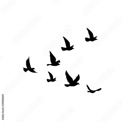 Flying birds silhouettes vector © Continent4L