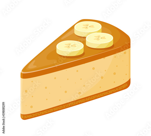 Vector cheesecake isolated on white background