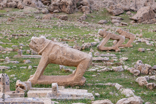 Lion in Stone as Grave Monument, Izeh, Khuzestan, Iran photo