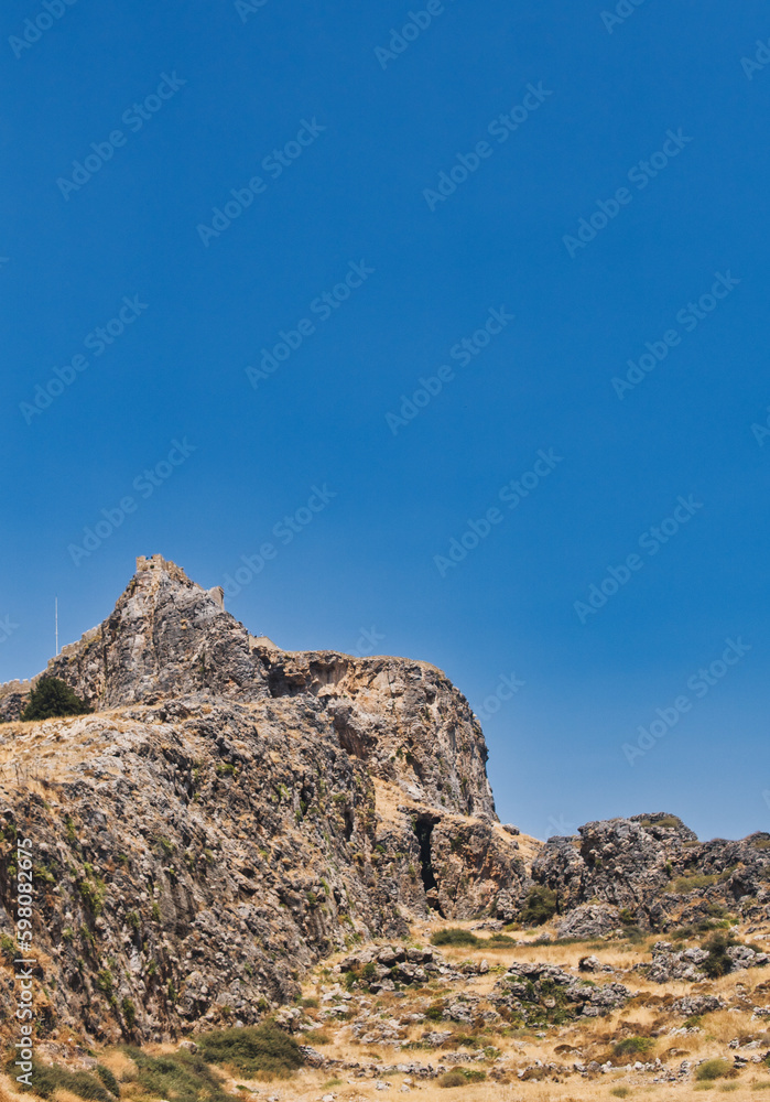 Hill where Lindos ancient acropol is located on