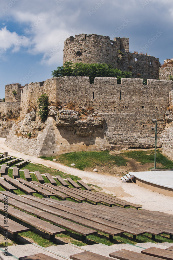 medieval citadel of Rhodes in Greece built by Hospitalliers