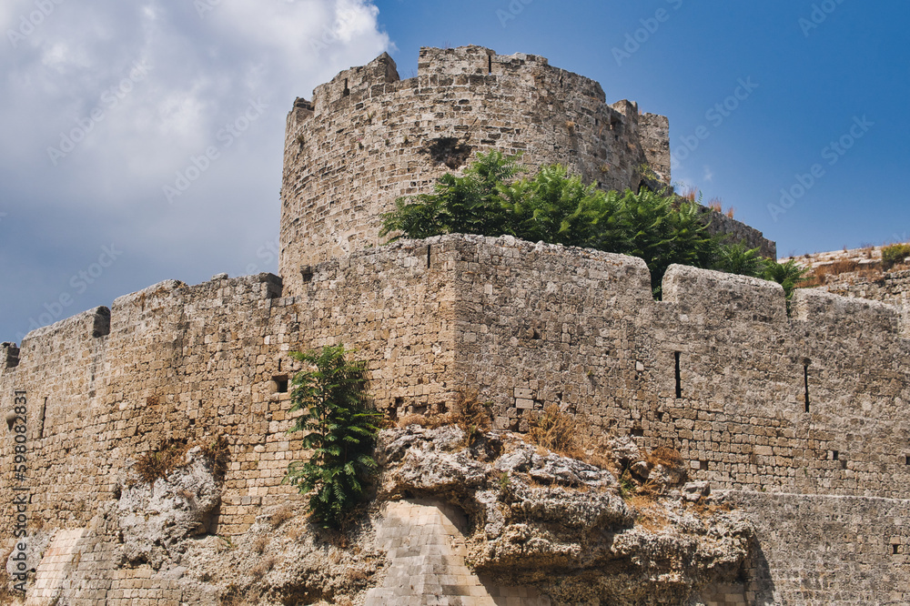 medieval citadel of Rhodes in Greece built by Hospitalliers