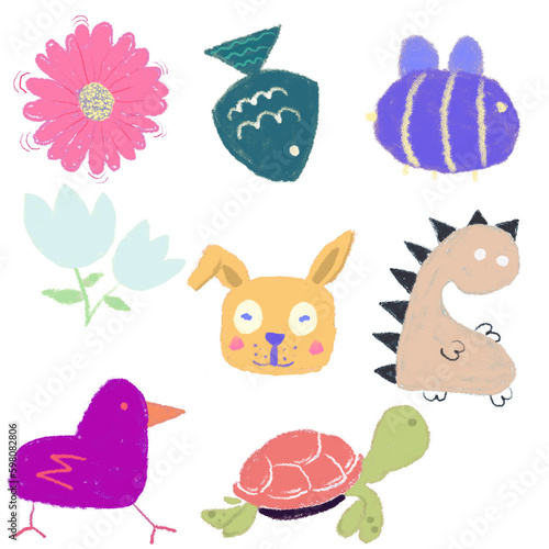 set of animals for children 