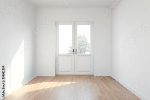 Empty room in a bright clean interior  Generate Ai