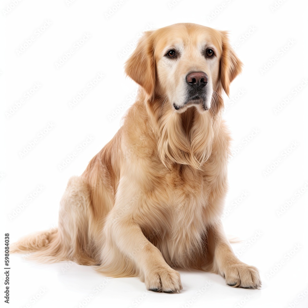 Adorable Golden Retriever Puppy Isolated on White: The Perfect Pet Portrait. Generative AI Adorable Golden Retriever Puppy Isolated on White: The Perfect Pet Portrait. Generative AI