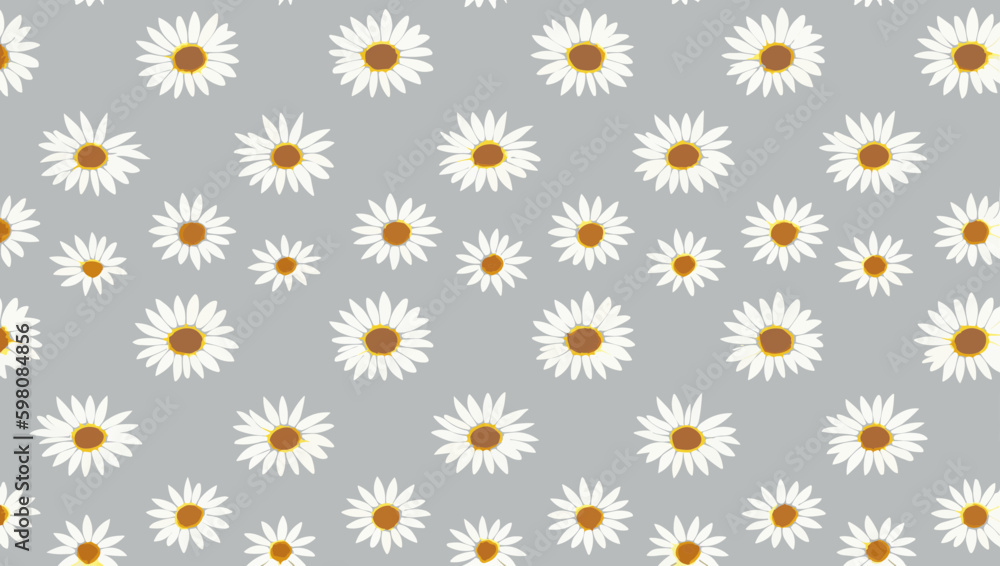 Daisy Delight: Floral Seamless Pattern with White Daisies Daisy Delight: Floral Seamless Pattern with White Daisies