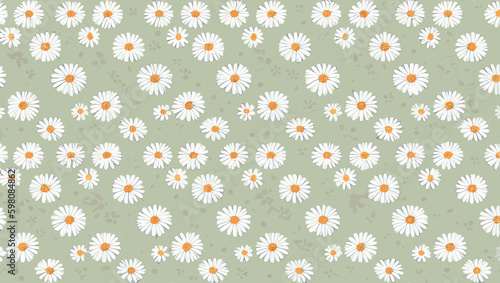 Daisy Dreams: Floral Seamless Pattern with White Daisies