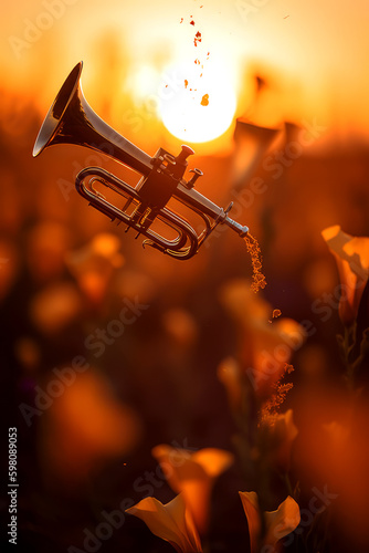 trumpet and sunset, ai © Fatih Nizam