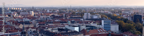 Urban Linkedin banner with a view of the city from a height © Anna