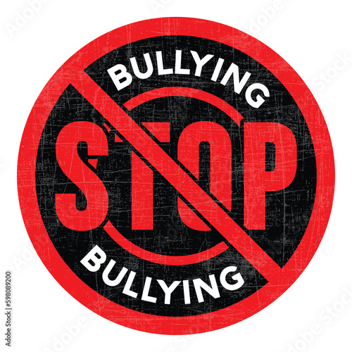 stop bullying rubber stamp, badge, vintage badge, retro badge, vintage logo, child abuse in the school, cyberbullying  seal design concept, stop bullying design for awareness vector illustration