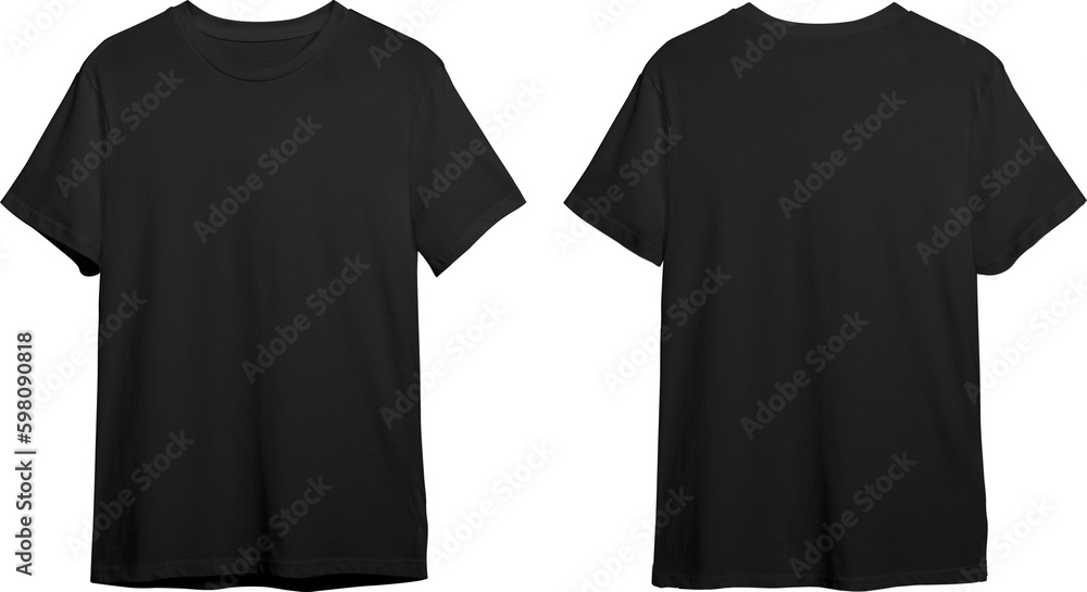 Black men's classic t-shirt front and back - obrazy, fototapety, plakaty 