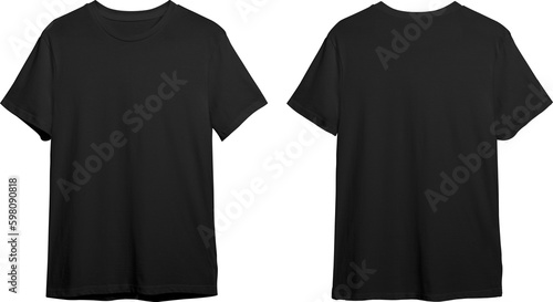Fényképezés Black men's classic t-shirt front and back