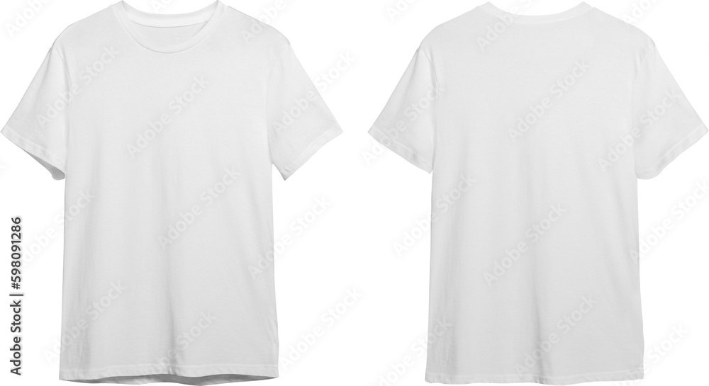 White men's classic t-shirt front and back - obrazy, fototapety, plakaty 