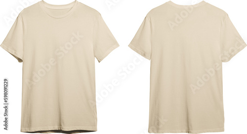 Tan men's classic t-shirt front and back photo