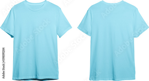 Turquoise men's classic t-shirt front and back photo