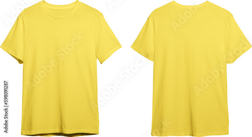 Yellow men's classic t-shirt front and back