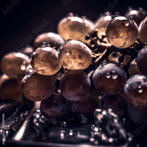 background with grapes, ai