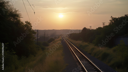 Railway in the sunset