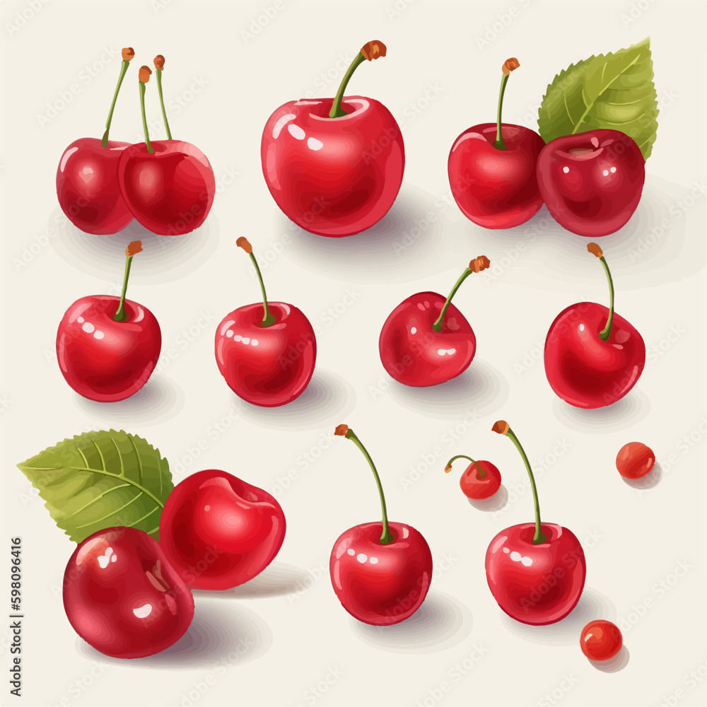 Vector Cherry design with a simple and elegant style, perfect for wedding invitations. Vector Cherry design with a simple and elegant style, perfect for wedding invitations.