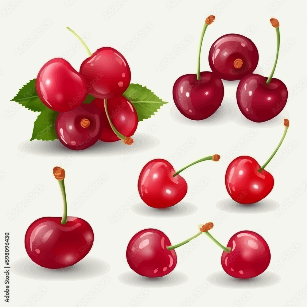 Vector Cherry design with a retro style, perfect for print design. Vector Cherry design with a retro style, perfect for print design.