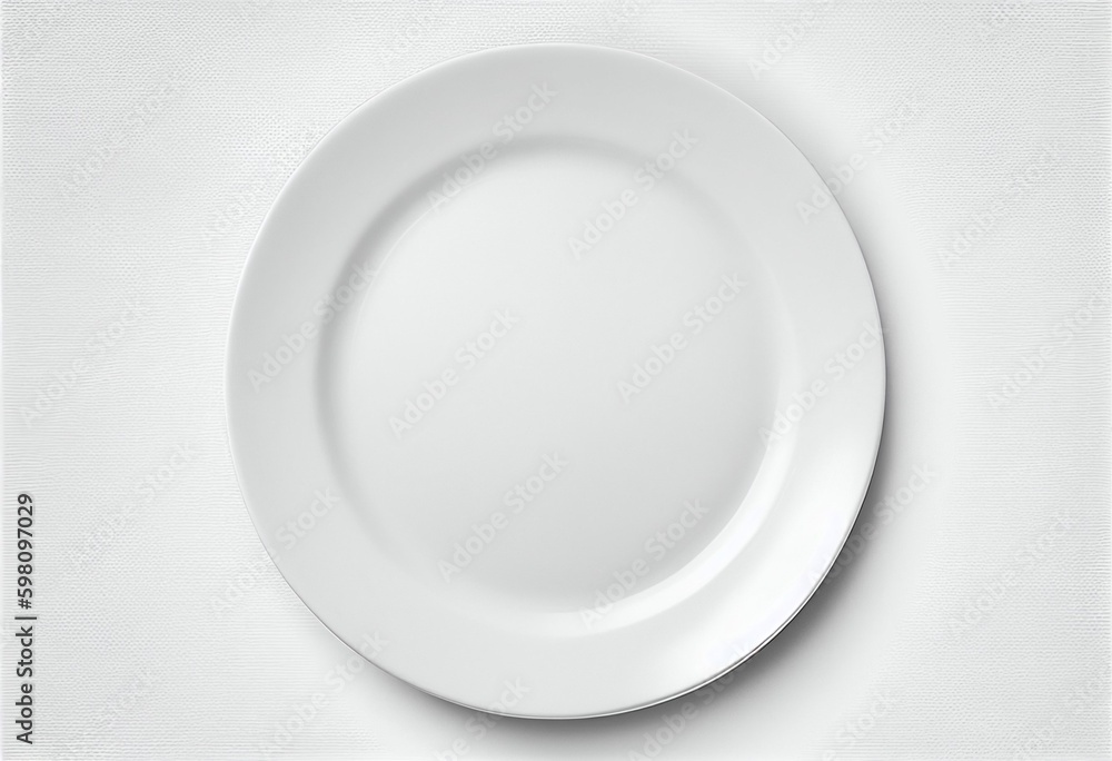 Directly Above Of Empty Plate Against White Background