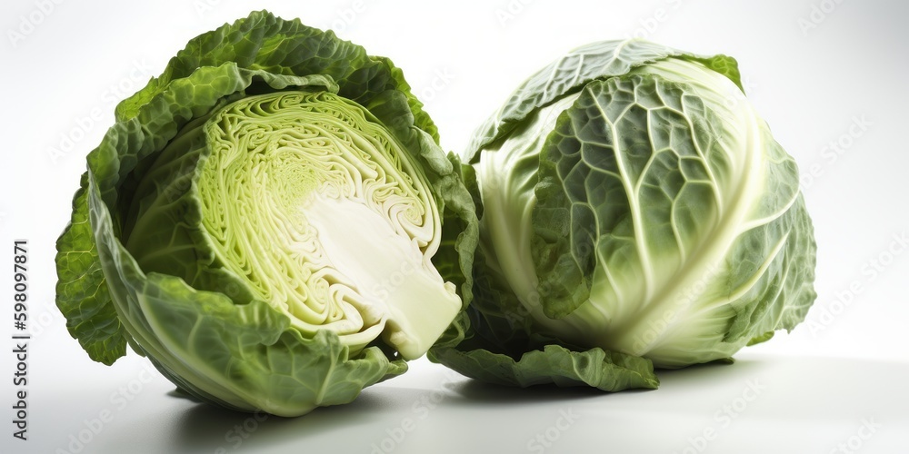 Fototapeta premium cabbage vegetable isolated on white, generative ai