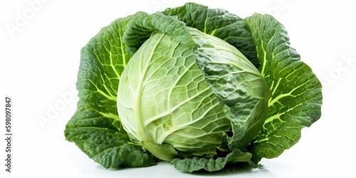 cabbage vegetable isolated on white, generative ai