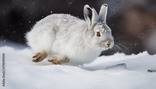 Arctic Hare in the north pole ai, ai generative, illustration