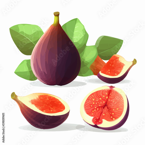 Vector image of a fig with a gradient background.