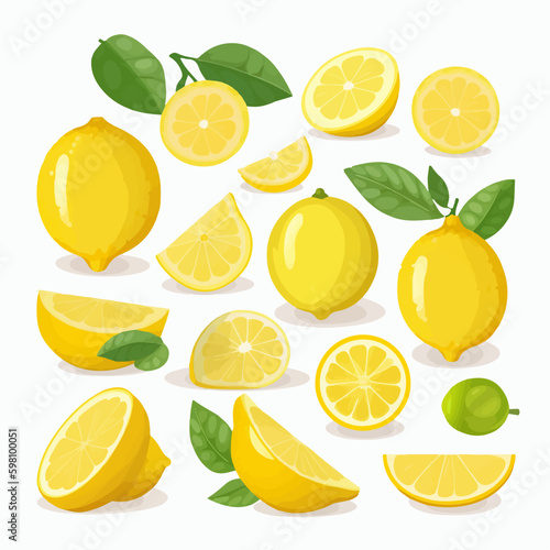 A set of lemon illustrations perfect for summer designs